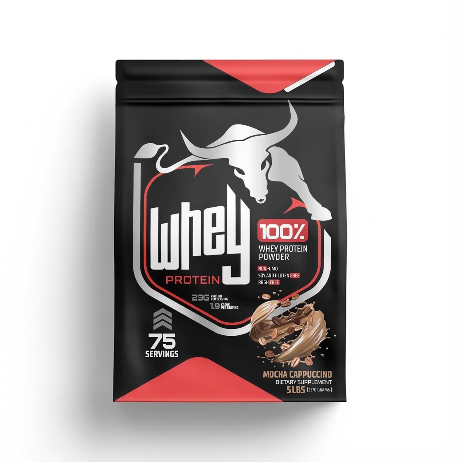 100% Whey Protein Powder | For Lean Muscle, Quick Recovery | Fast Absorption | Natural Bcaa And Eaa | Non-gmo | Soy & Gluten Free | Rbgh Free | Fssai Approved (5 Lbs, Mocha Cappuccino)