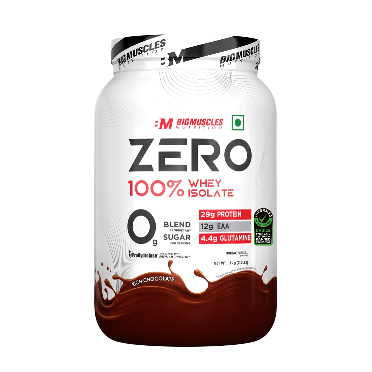Bigmuscles Nutrition Zero 100% Whey Isolate (1kg, Rich Chocolate)
