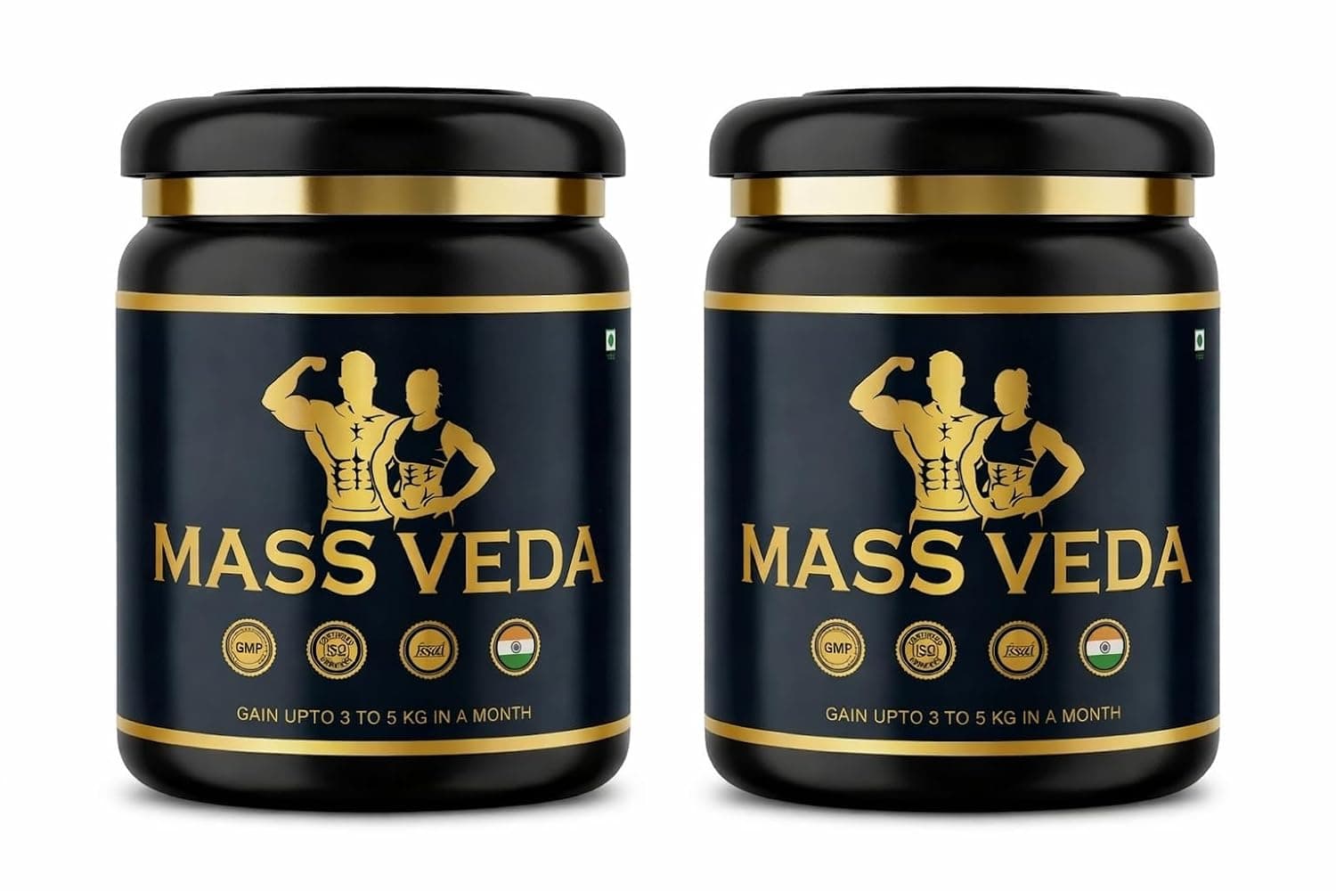 Mass Veda Ayurvedic Weight Gainer Powder for Men & Women | Fast Weight Gain Formula | Gain 3-5 Kg in 30 Days | High Protein & High Calorie Supplement | Muscle Growth & Energy Booster | Easy Digest Formula |Increase Stamina, Muscle Mass Bulk & Overall WellnessHigh Calories - 100gm Pack 1, 33 servings (100gm pack of 2)