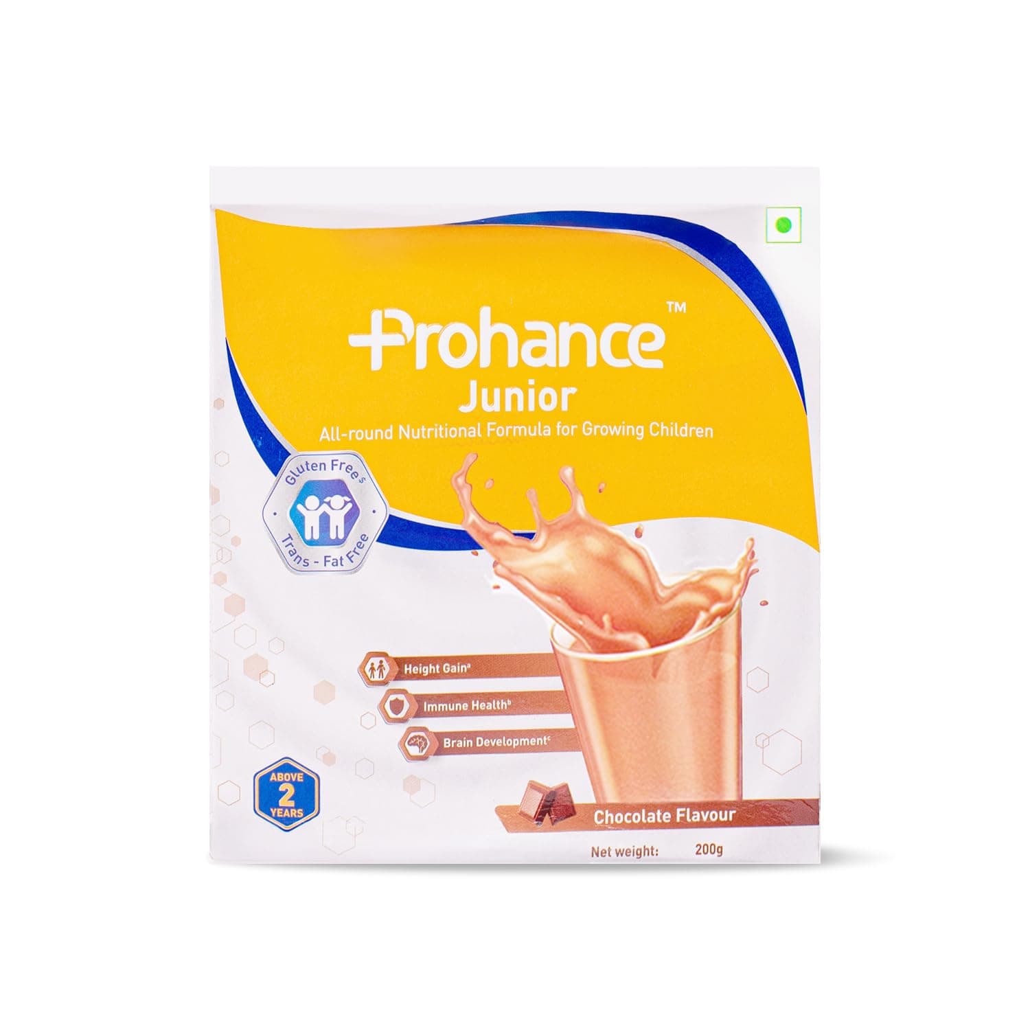 Prohance Junior All Round Nutritional Chocolate Drink for Kids - 200g | Supports Growth, Brain Development, & Immunity | Triple Protein Blend, DHA, 37 Vital Nutrients