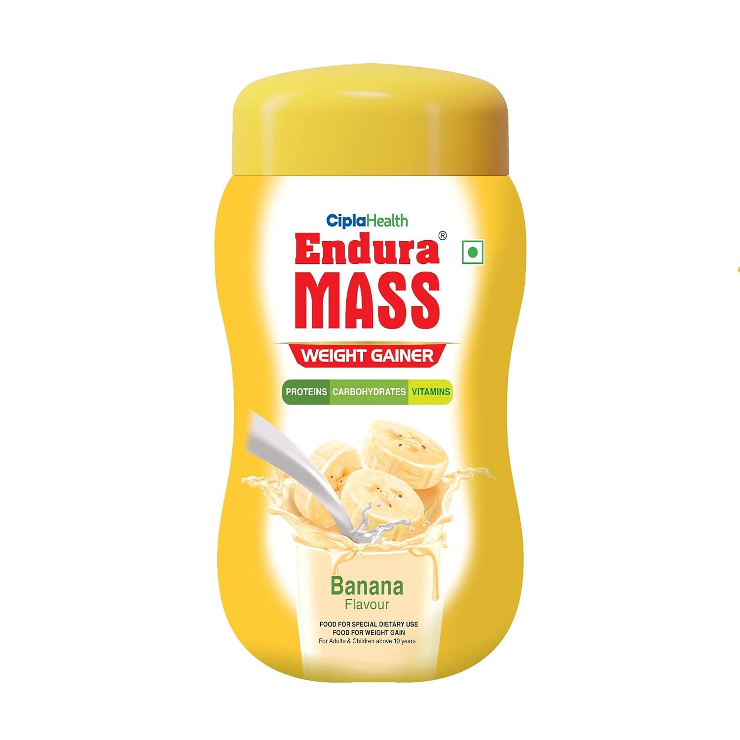 Endura Mass Weight Gainer Powder 550g Banana Flavour | Unique blend of 3 Sources of Protein, Carbs, Vitamins & Essential Minerals | Ideal for Children Above 10 Years, Men, Women & Athletes