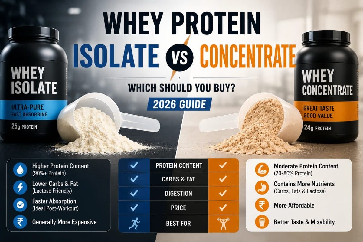 Whey Protein Isolate vs Whey Protein Concentrate: Which Should You Buy? (2026 Guide)