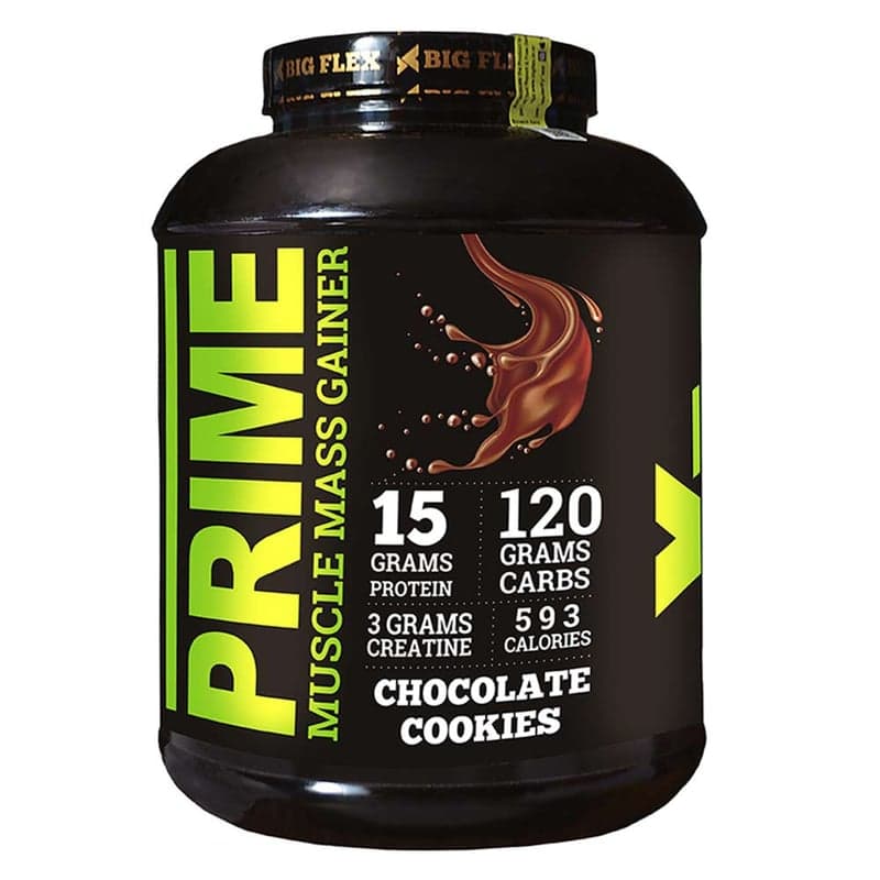 Big Flex Prime Muscle Mass Gainer, 6.6 lb Chocolate Cookies