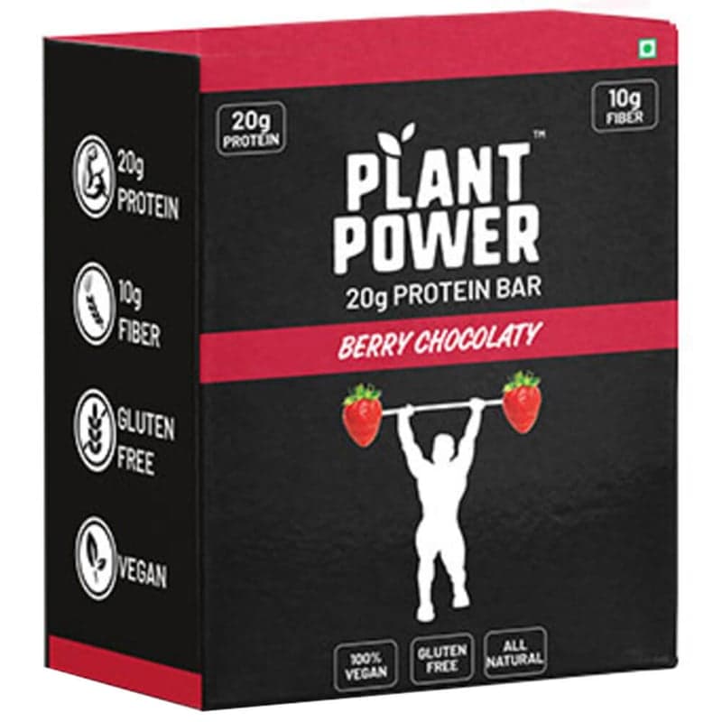 Plant Power 20g Protein Bar, 6 bar(s) Berry Chocolaty