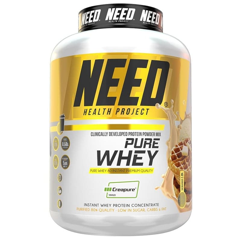 NEED Pure Whey, 5 lb Waffle & Vanilla Ice Cream