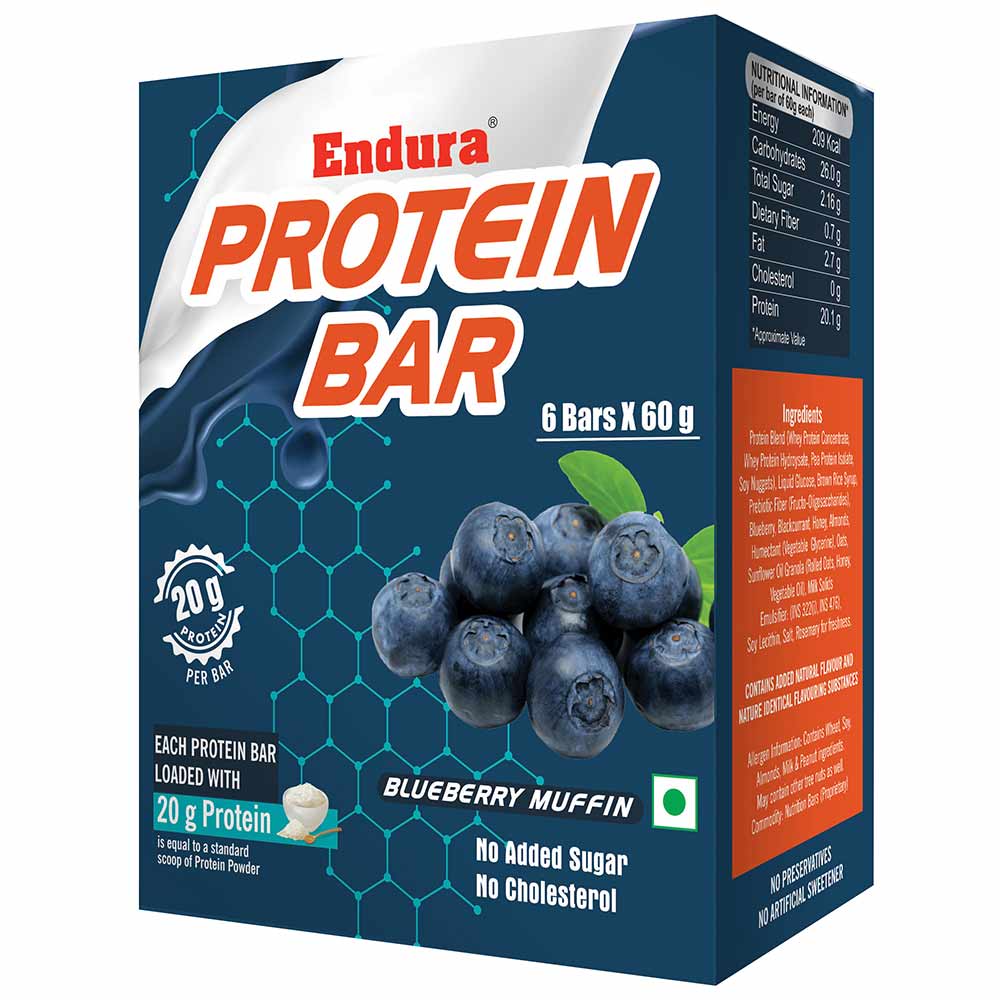 Endura Protein Bar, 6 bar(s) Blueberry Muffin