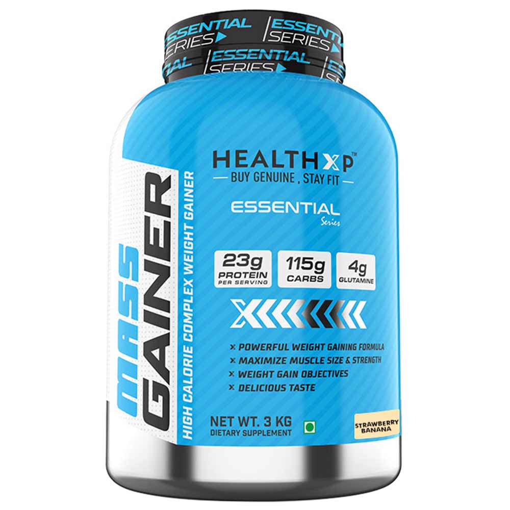 HealthXP Mass Gainer, 6.6 lb Strawberry Banana