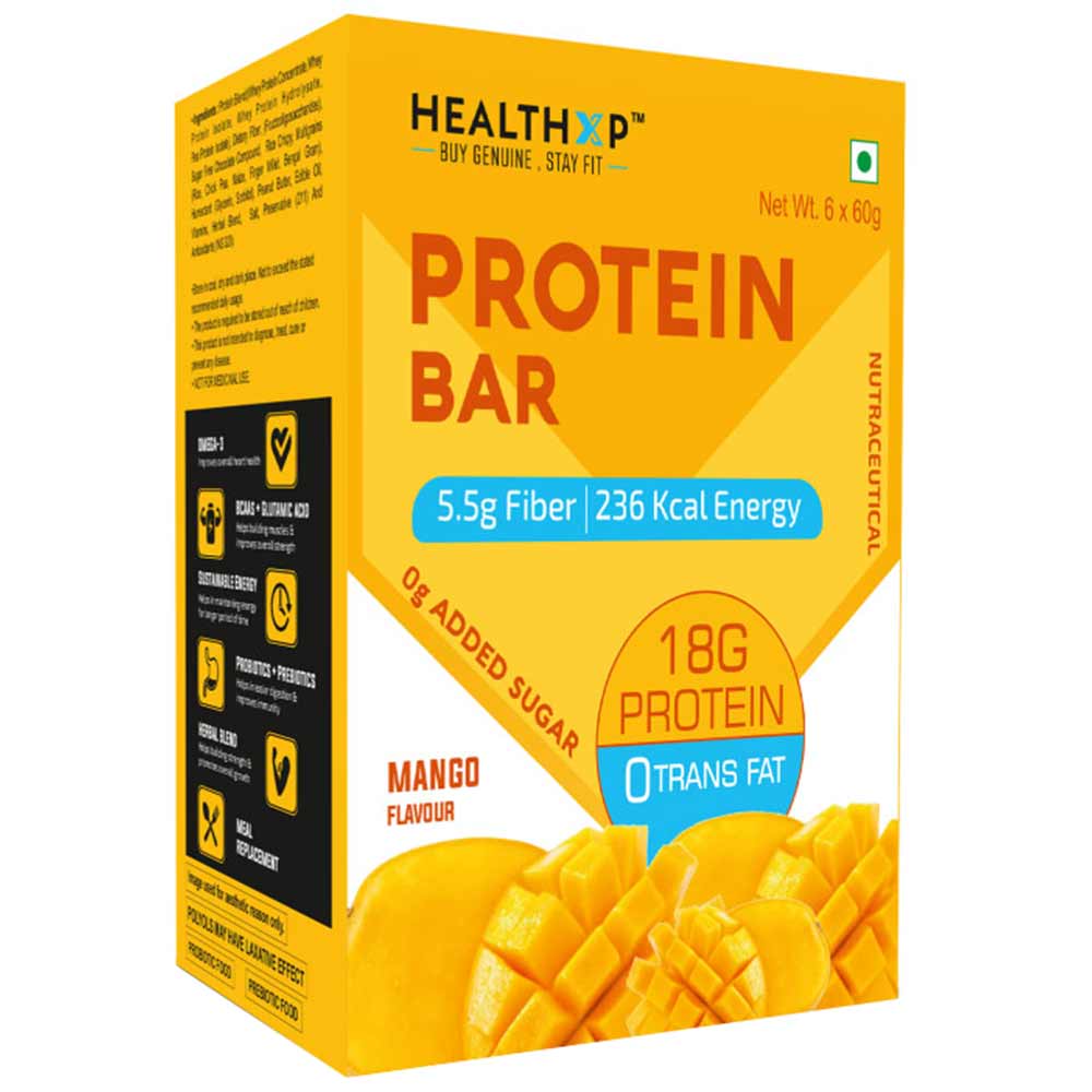 HealthXP Protein Bars (18g Protein), 6 bar(s) Mango