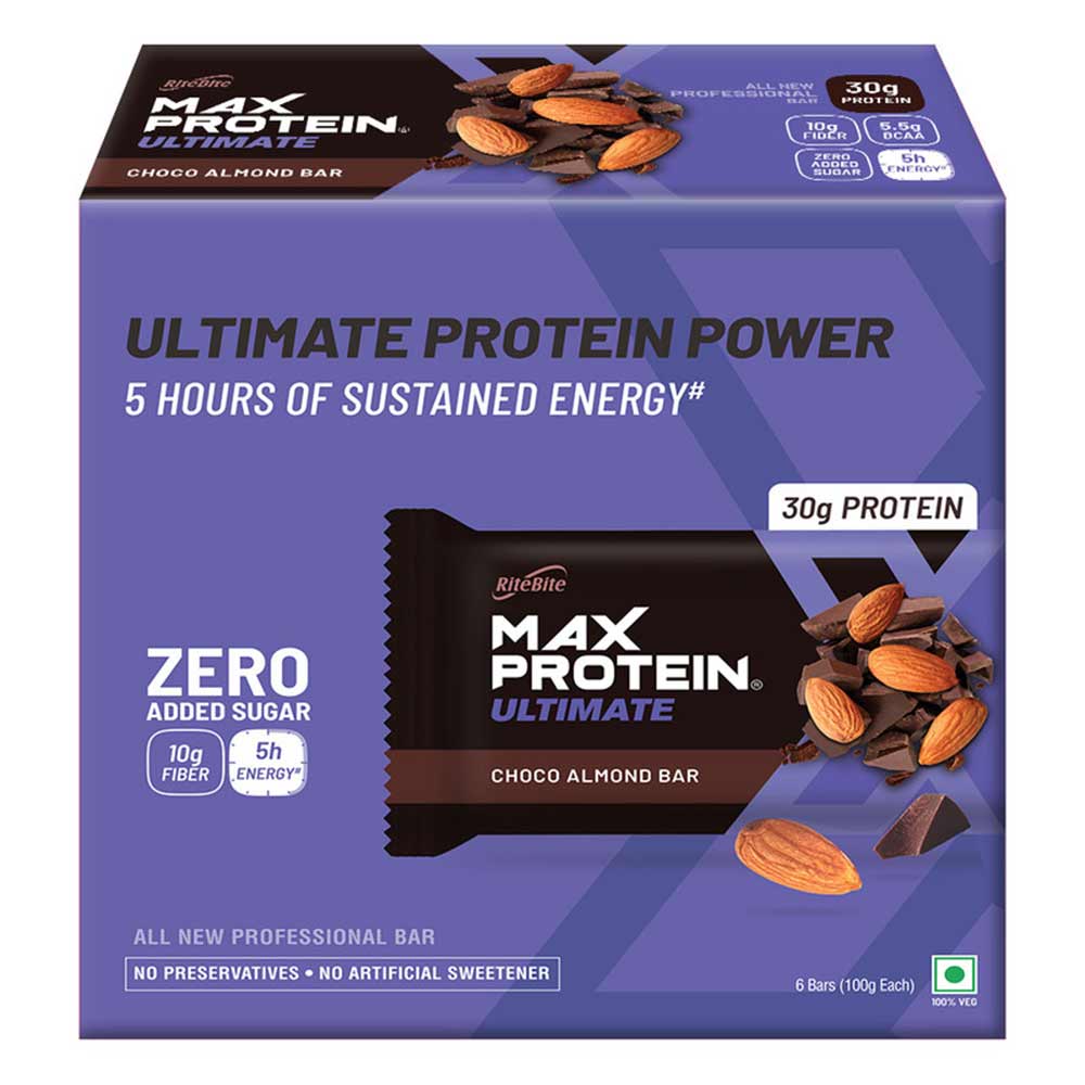 RiteBite Max Protein Ultimate Bar (30g Protein), 6 bar(s) Choco Almond