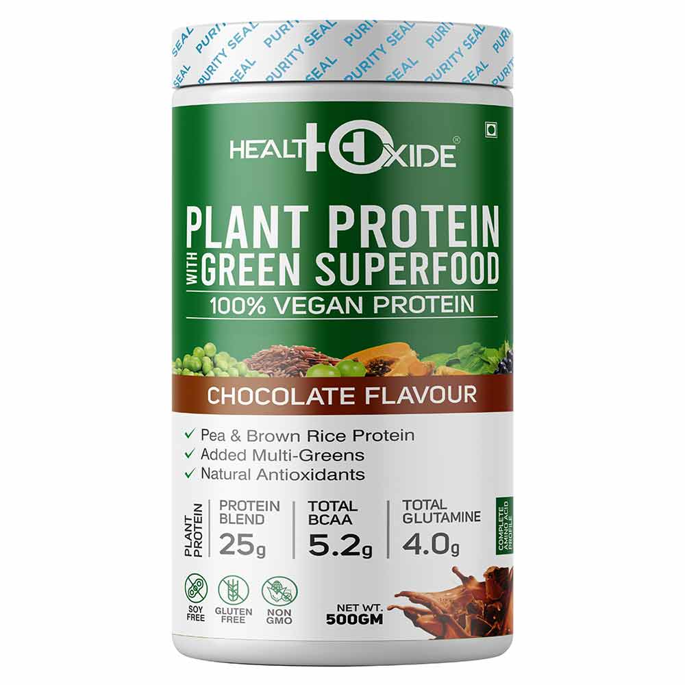 Health Oxide Plant Protein with Green Superfood, 1.1 lb Chocolate