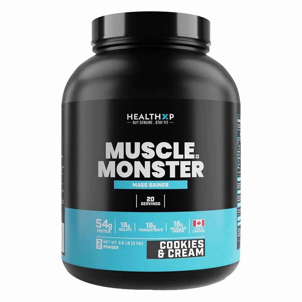 HealthXP Muscle Monster Mass Gainer, 6.6 lb Cookies & Cream