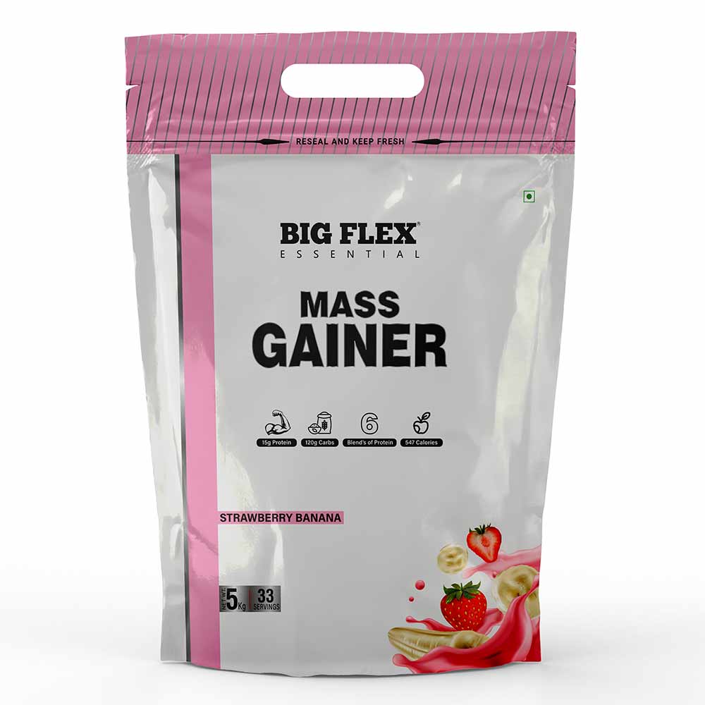 Big Flex Essential Mass Gainer, 11 lb Strawberry Banana