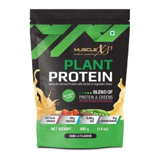 MuscleXP Plant Protein with Herbal and Vegetable Blend, 0.44 lb Vanilla