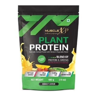 MuscleXP Plant Protein with Herbal and Vegetable Blend, 0.44 lb Mango