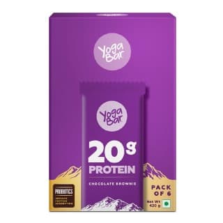 Yogabar Protein Bar (20g Protein), 6 bar(s) Chocolate Brownie