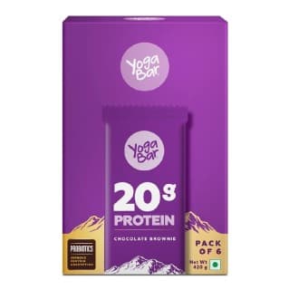 Yogabar Protein Bar (20g Protein), 6 bar(s) Chocolate Brownie