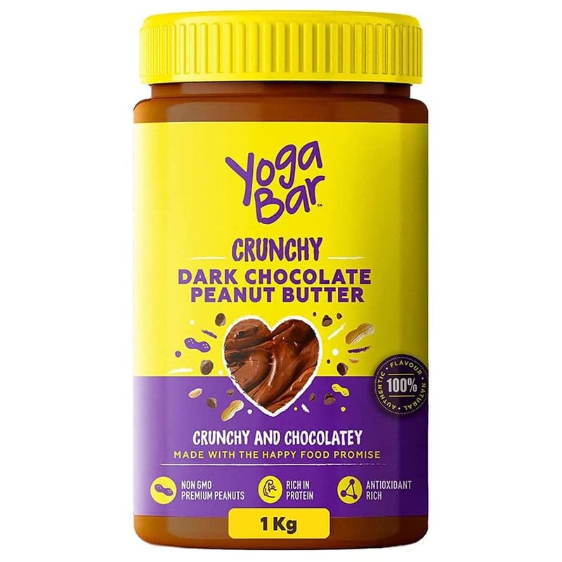 Yogabar Dark Chocolate Peanut Butter, 1 kg Crunchy & Chocolatey