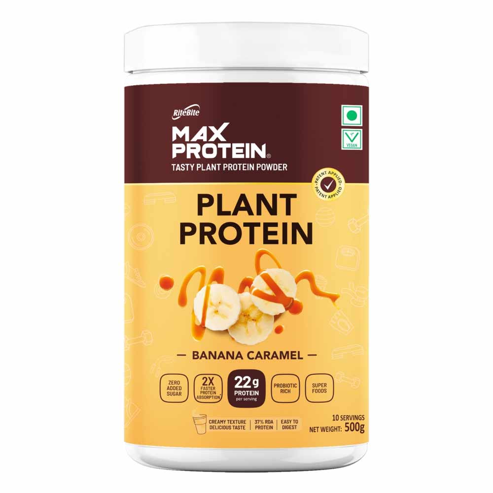 RiteBite Max Protein Plant Protein, 1.1 lb Banana Caramel