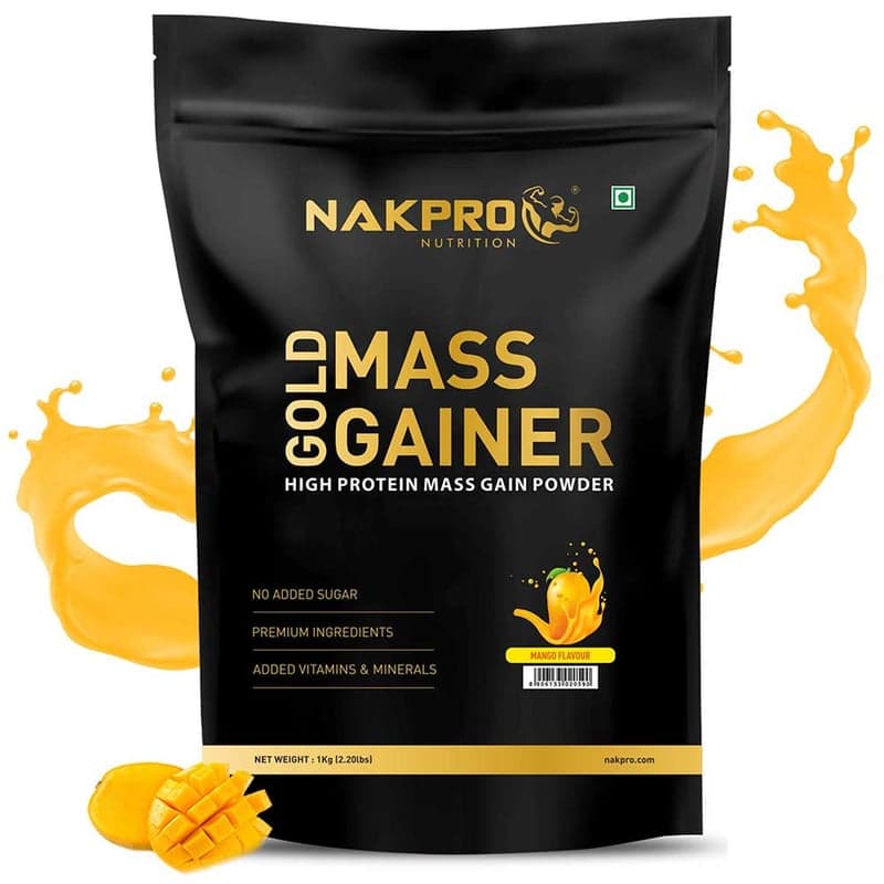 Nakpro Gold Mass Gainer, 2.2 lb Mango