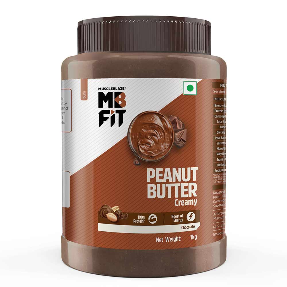 MuscleBlaze Chocolate Peanut Butter, 1 kg Creamy