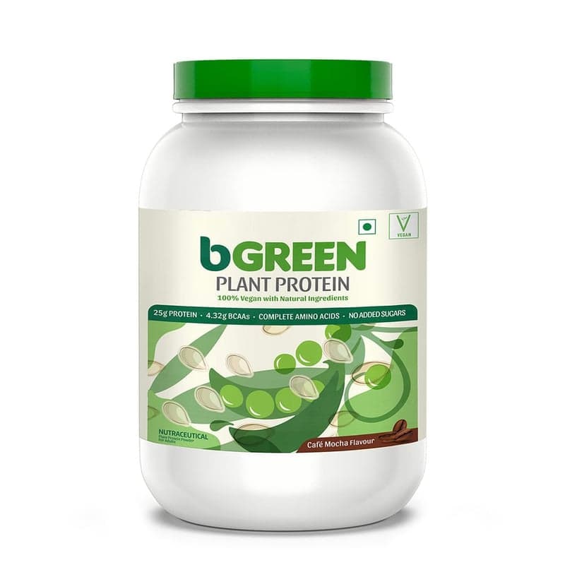 bGREEN Plant Protein Pea Protein Isolate, 2.2 lb Cafe Mocha