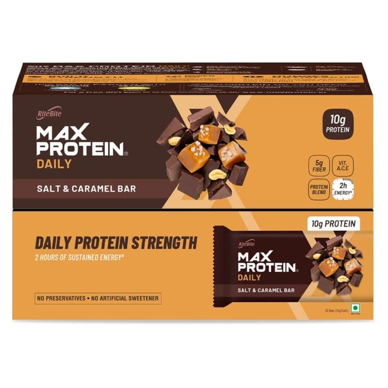 RiteBite Max Protein Daily Bar (10g Protein), 24 bar(s) Salt & Caramel