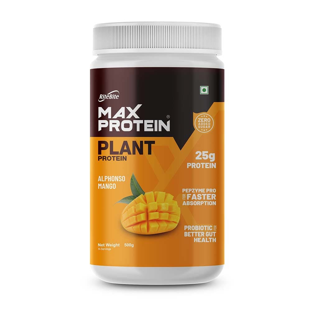RiteBite Max Protein Plant Protein, 1.1 lb Alphonso Mango
