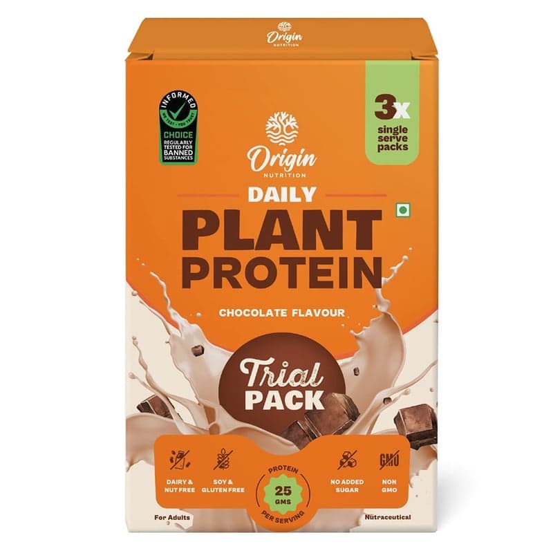 Origin Nutrition Daily Plant Protein, 3 sachets/pack Chocolate