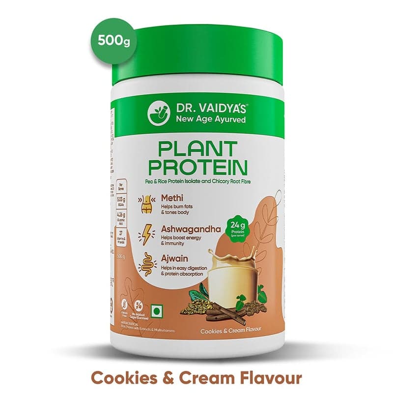 Dr. Vaidya's Plant Protein, 1.1 lb Cookies & Cream