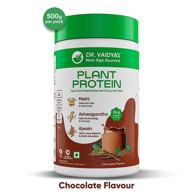 Dr. Vaidya's Plant Protein, 1.1 lb Chocolate