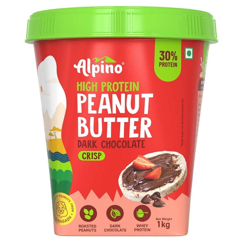 Alpino High Protein Peanut Butter, 1 kg Dark Chocolate Crisp