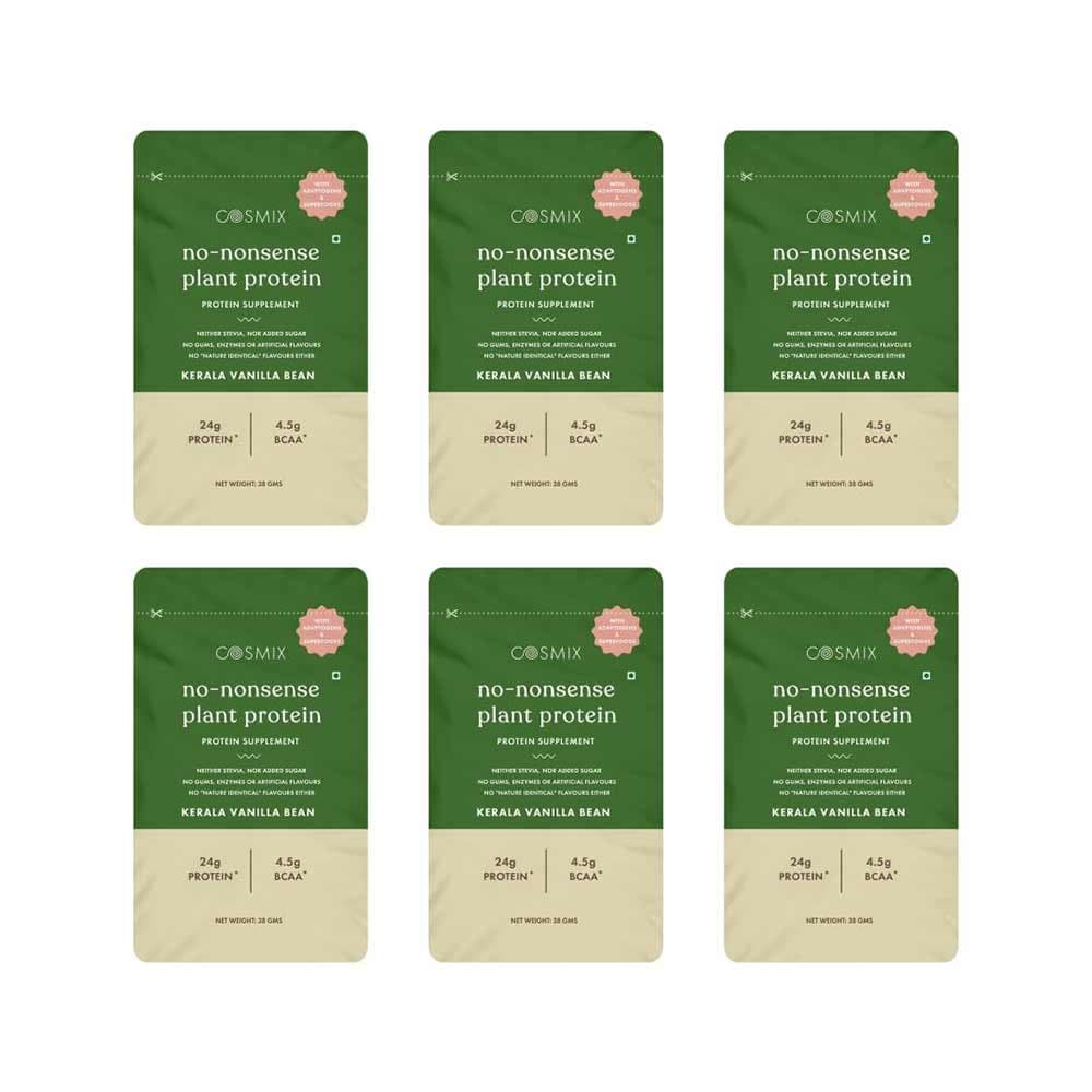 Cosmix No-Nonsense Plant Protein, 6 sachets/pack Kerala Vanilla Bean