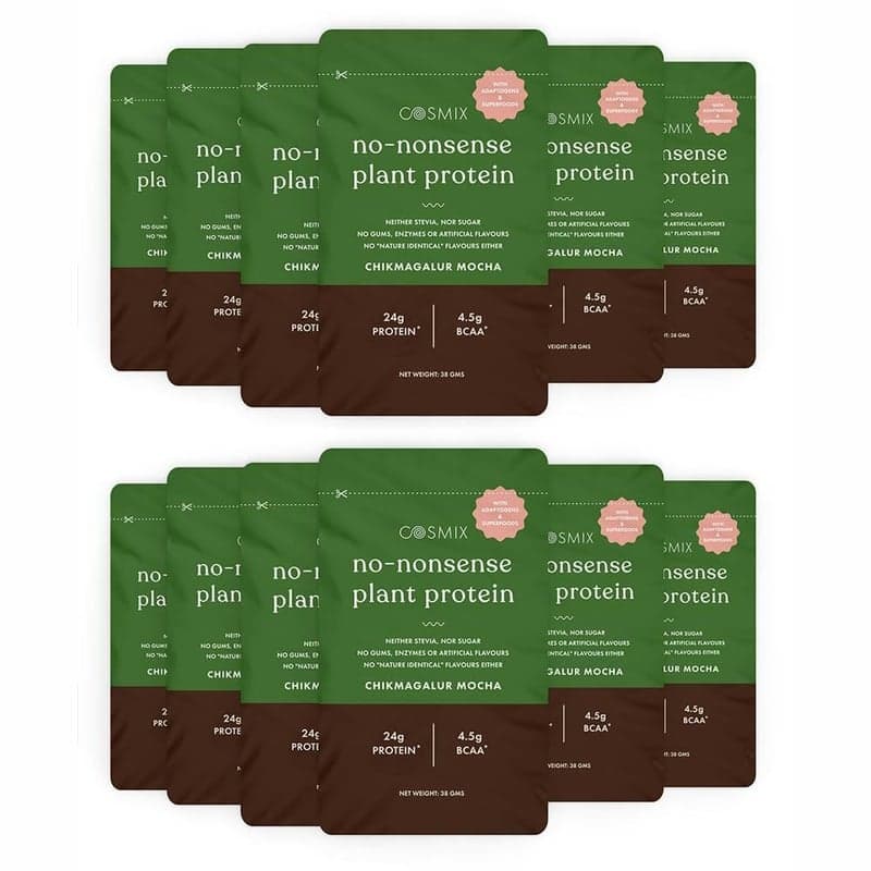 Cosmix No-Nonsense Plant Protein, 12 sachets/pack Chikmagalur Mocha