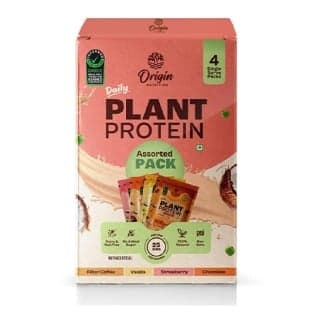 Origin Nutrition Plant Protein, 0.33 lb Multi Flavor Pack (Chocolate, Strawberry, Vanilla and Coffee Caramel)
