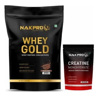 Nakpro Whey Gold Protein Concentrate, 2.2 lb Chocolate with Creatine Monohydrate 0.22 lb Unflavoured
