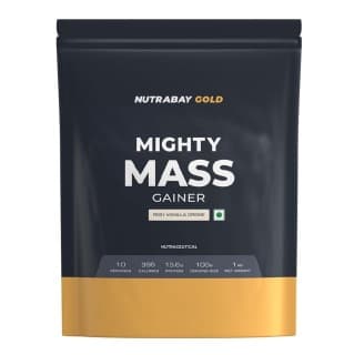 Nutrabay Gold Mighty Mass Gainer, 2.2 lb Rich Vanilla Creme