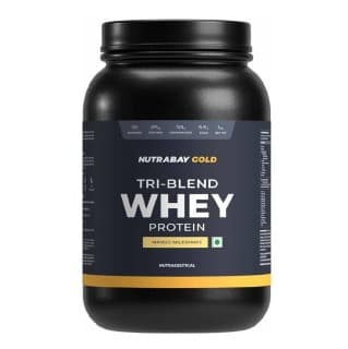 Nutrabay Gold Tri-Blend Whey Protein, 2.2 lb Mango Milkshake