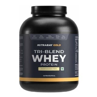 Nutrabay Gold Tri-Blend Whey Protein, 4.4 lb Kesar Badam Pista