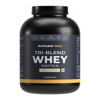 Nutrabay Gold Tri-Blend Whey Protein, 4.4 lb Vanilla Ice Cream