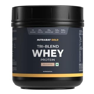Nutrabay Gold Tri-Blend Whey Protein, 1.1 lb Cafe Mocha