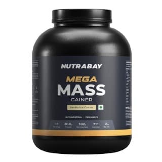 Nutrabay Gold Mega Mass Gainer, 4.4 lb Vanilla Ice Cream