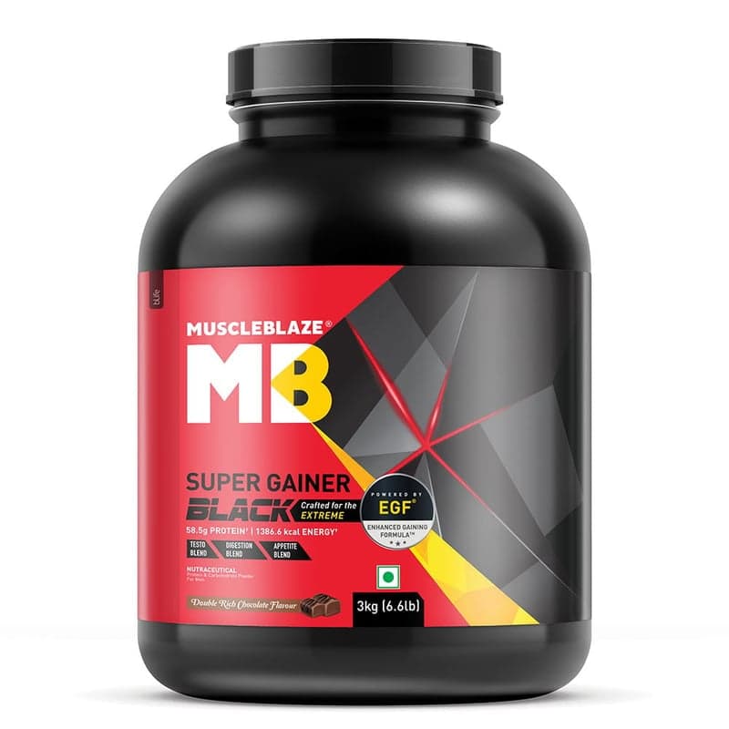MuscleBlaze Super Gainer Black, 6.6 lb Double Rich Chocolate