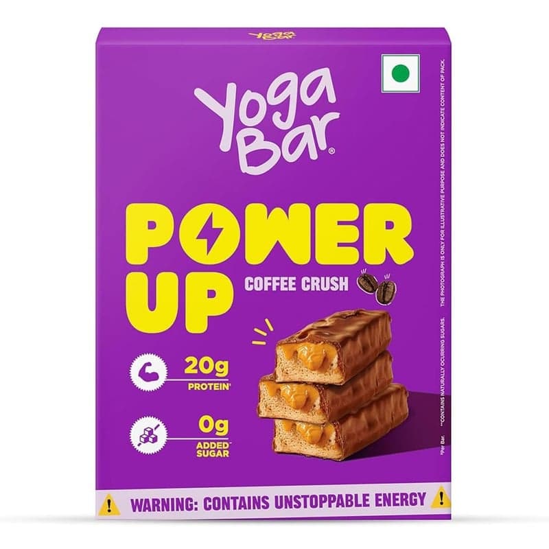 Yogabar Power Up 20g Protein Bar, 10 bar(s) Coffee Crush