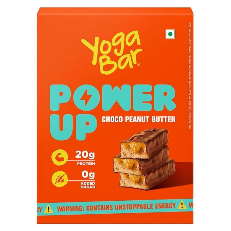 Yogabar Power Up 20g Protein Bar, 10 bar(s) Choco Peanut Butter