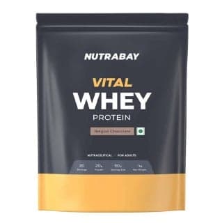 Nutrabay Gold Vital Whey Protein, 2.2 lb Belgian Chocolate