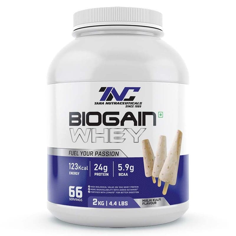 Tara Nutraceuticals Biogain Whey, 4.4 lb Malai Kulfi