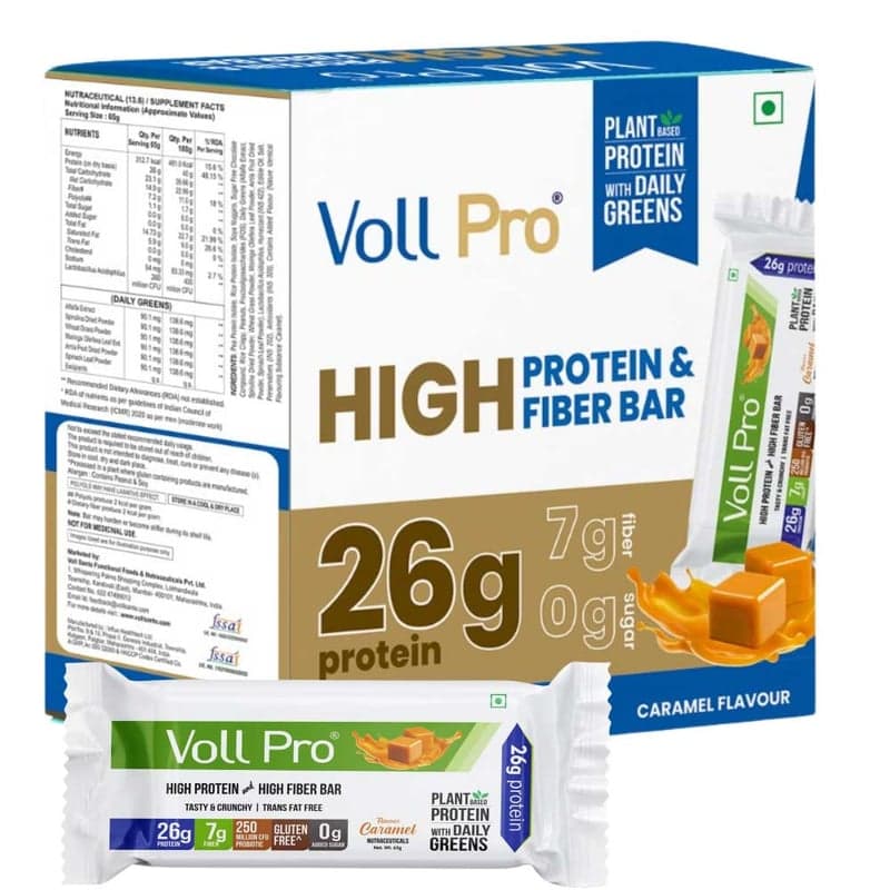 Voll Pro High Protein & Fiber Bar, 6 bar(s) Caramel (26g Protein)
