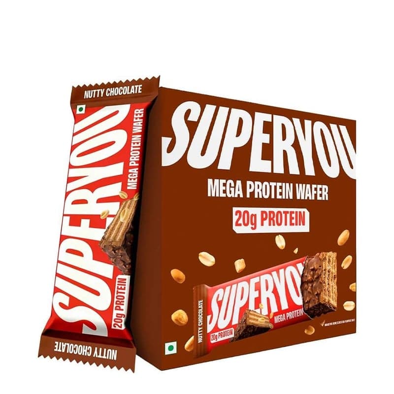 Superyou Mega Protein Wafer, 6 bar(s) Nutty Chocolate
