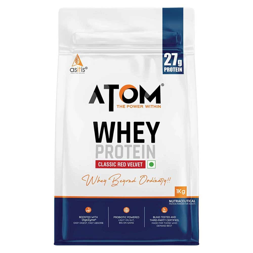 AS-IT-IS Nutrition ATOM Whey Protein with Enzymes, 2.2 lb Classic Red Velvet
