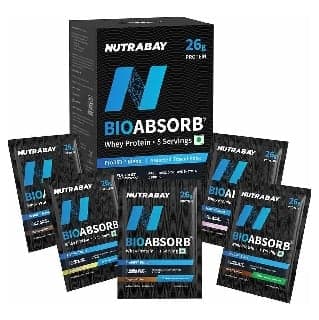 Nutrabay BioAbsorb Whey Protein, 5 sachets/pack Assorted
